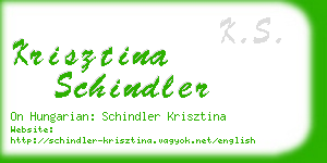 krisztina schindler business card